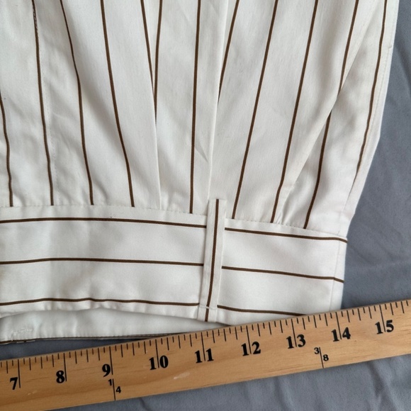 Tibi Bianca Crop Pant Ivory Multi Womens Size 6 High Waist Wide Leg Preppy - Picture 9 of 16